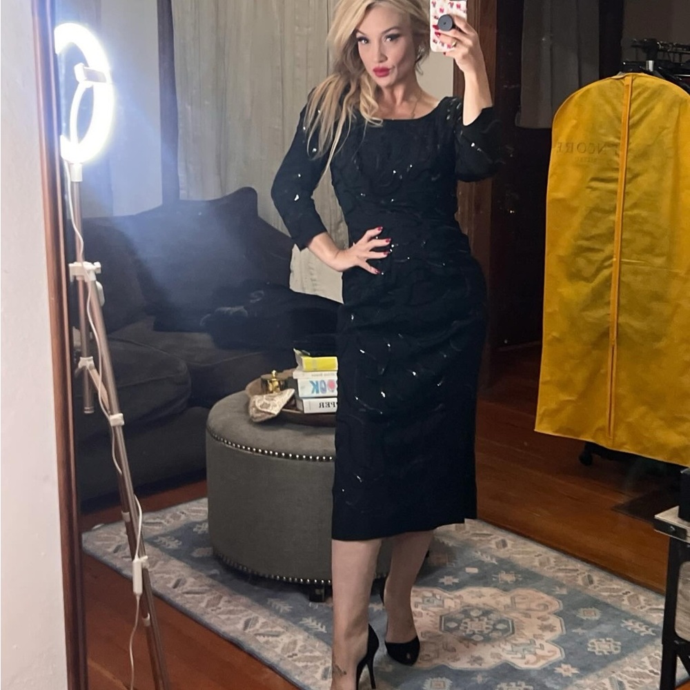 Vintage 1950’s Sequin Elegant Black Dress
